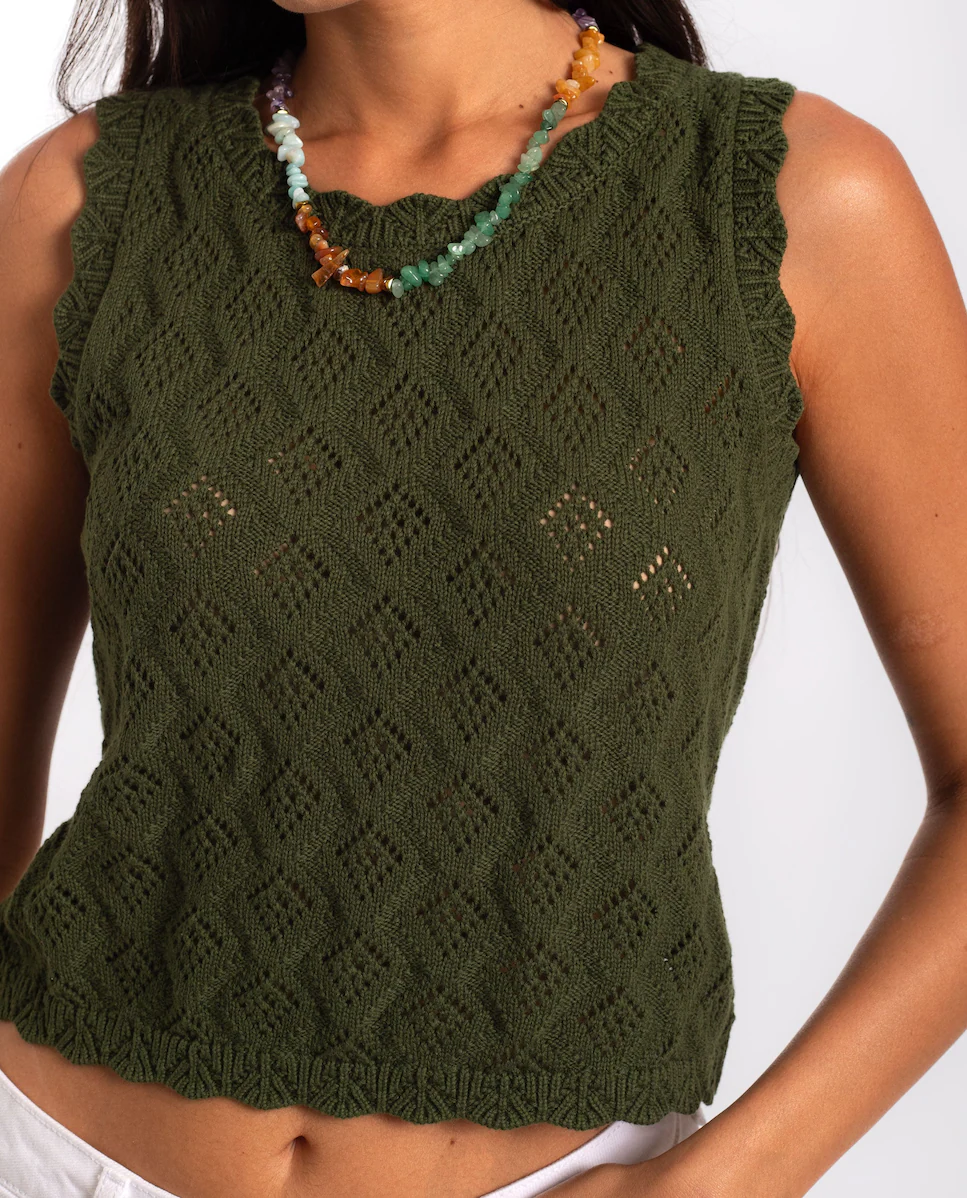 Женский топ из хлопкового кружева с широкими бретелями The-Are, зеленый
Женский топ из хлопкового кружева с широкими бретелями The-Are, зеленый