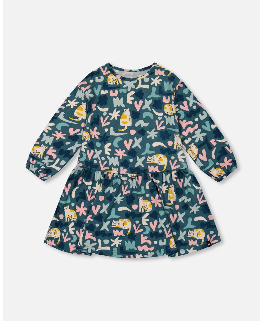 Детское трикотажное платье с принтом кошки, зеленое - для малышек/детей Deux par Deux, Green cat print
Детское трикотажное платье с принтом кошки, зеленое - для малышек/детей Deux par Deux, Green cat print
