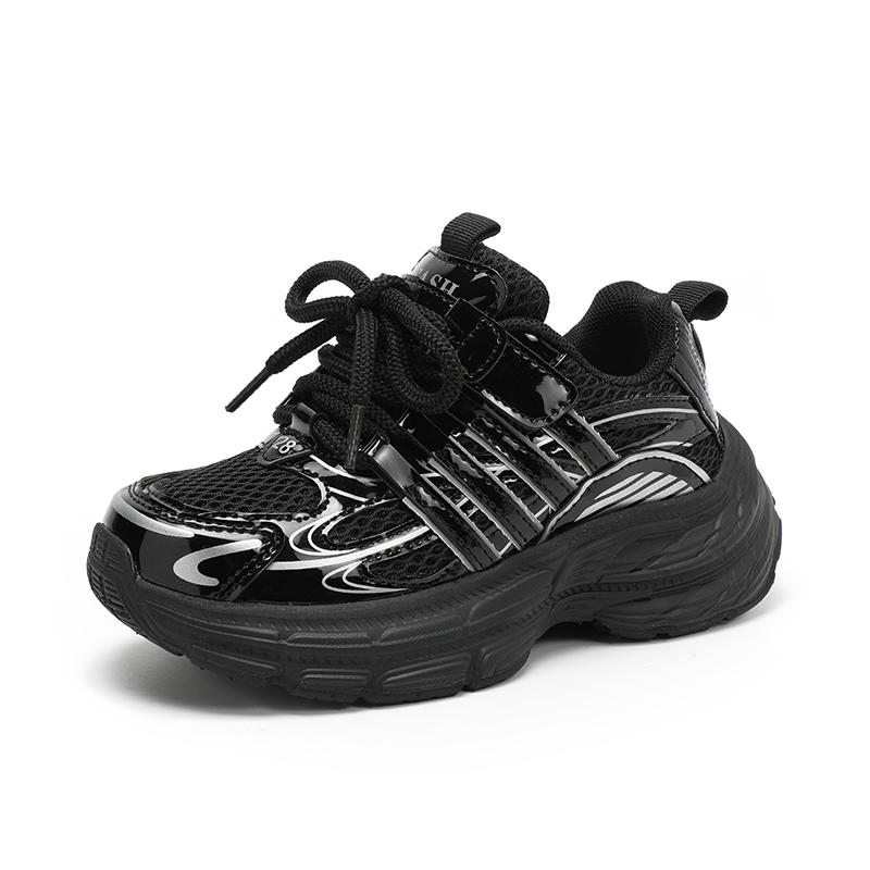 Дышащая, легкая, амортизирующая повседневная обувь для детей Tide attack, черный 
Дышащая, легкая, амортизирующая повседневная обувь для детей Tide attack, черный