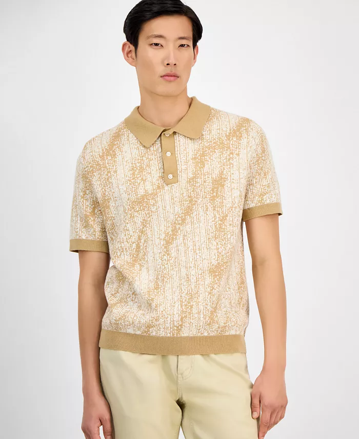 Мужской свитер-поло в песочном узоре Alfani, коричневый/бежевый
Мужской свитер-поло в песочном узоре Alfani, коричневый/бежевый