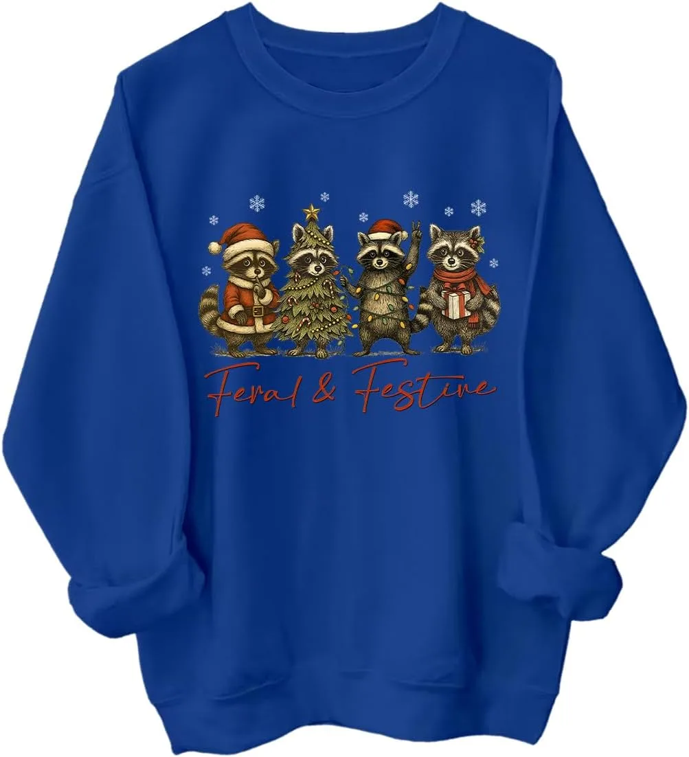 Свитшот Feral and Festive с принтом енота Niaday
Свитшот Feral and Festive с принтом енота Niaday