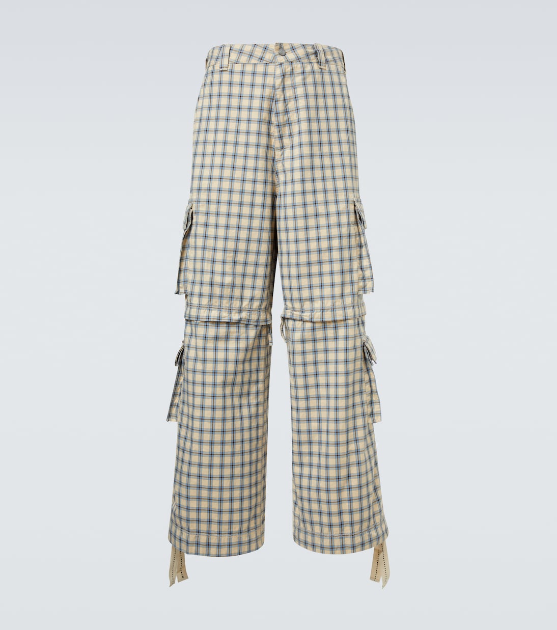 Клетчатые хлопковые брюки-карго ERL, Beige Blue
Клетчатые хлопковые брюки-карго ERL, Beige Blue