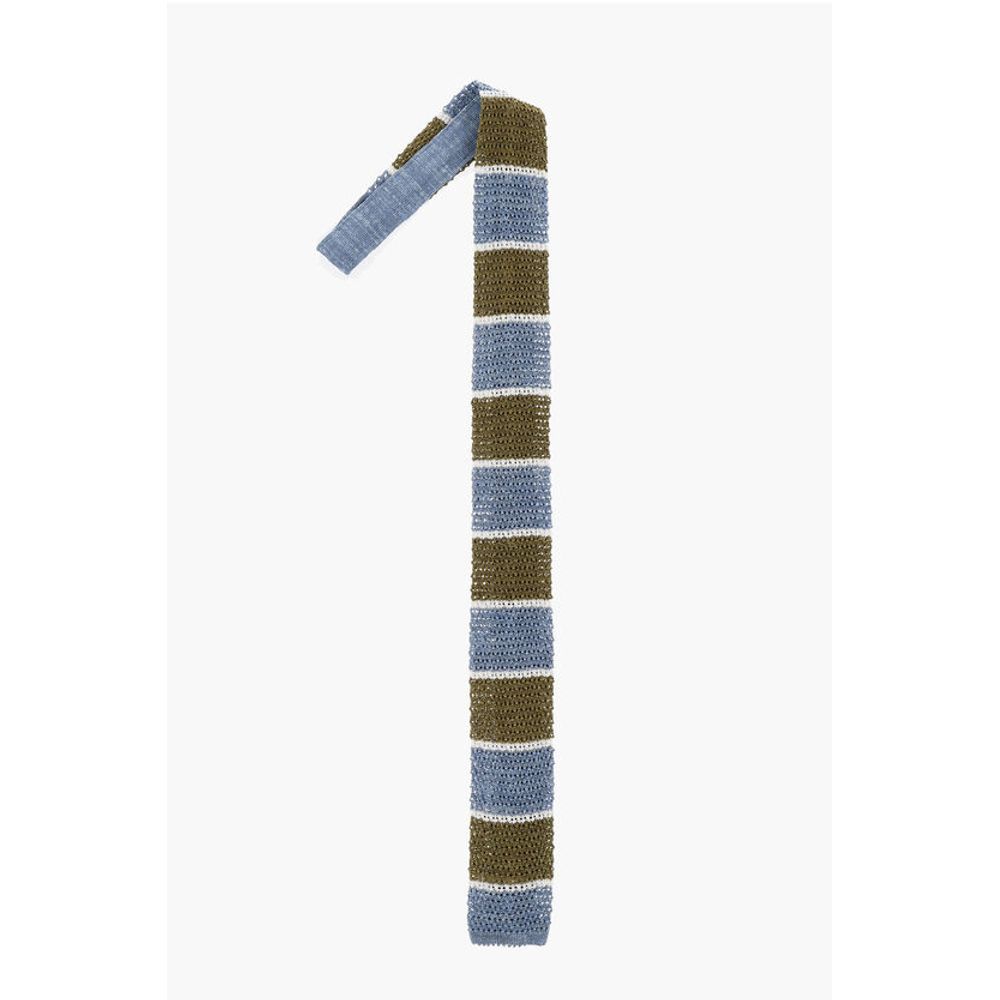 Галстук крючком из льняной смеси с узором в сбалансированную полоску Corneliani, мультиколор
Галстук крючком из льняной смеси с узором в сбалансированную полоску Corneliani, мультиколор