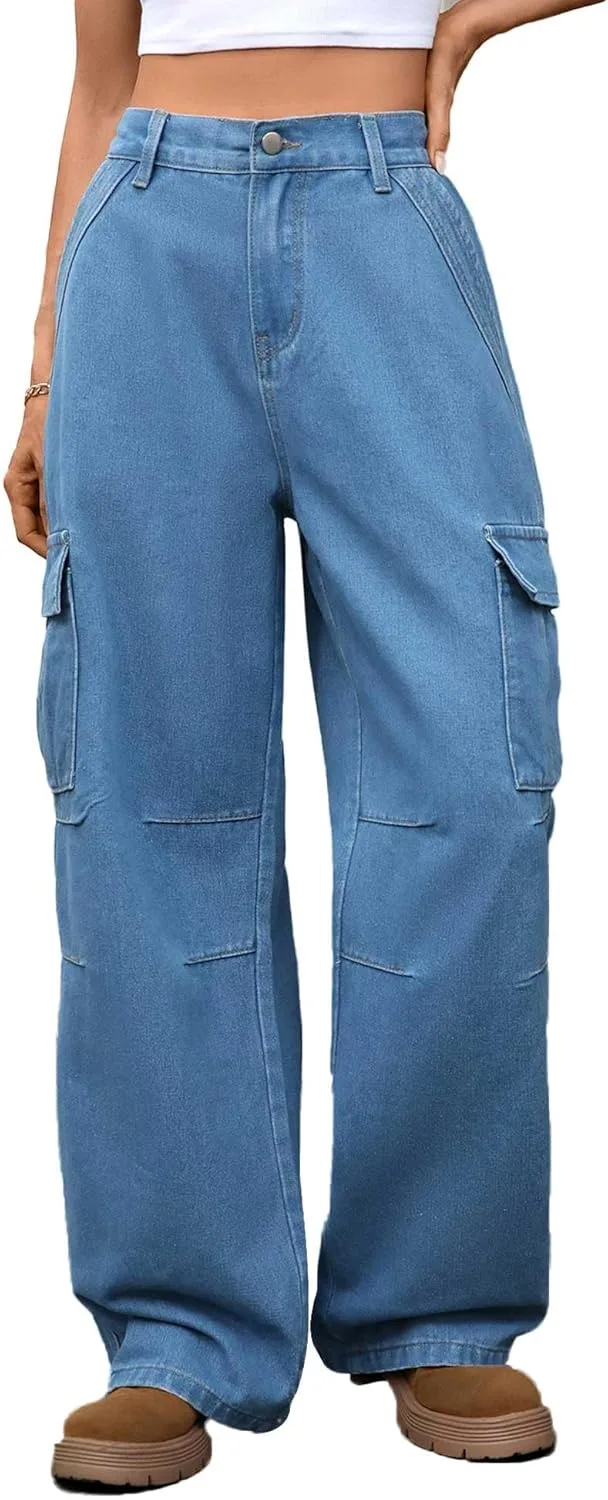 Женские джинсовые карго штаны с высокой талией и прямым кроем Ropamodita
Женские джинсовые карго штаны с высокой талией и прямым кроем Ropamodita