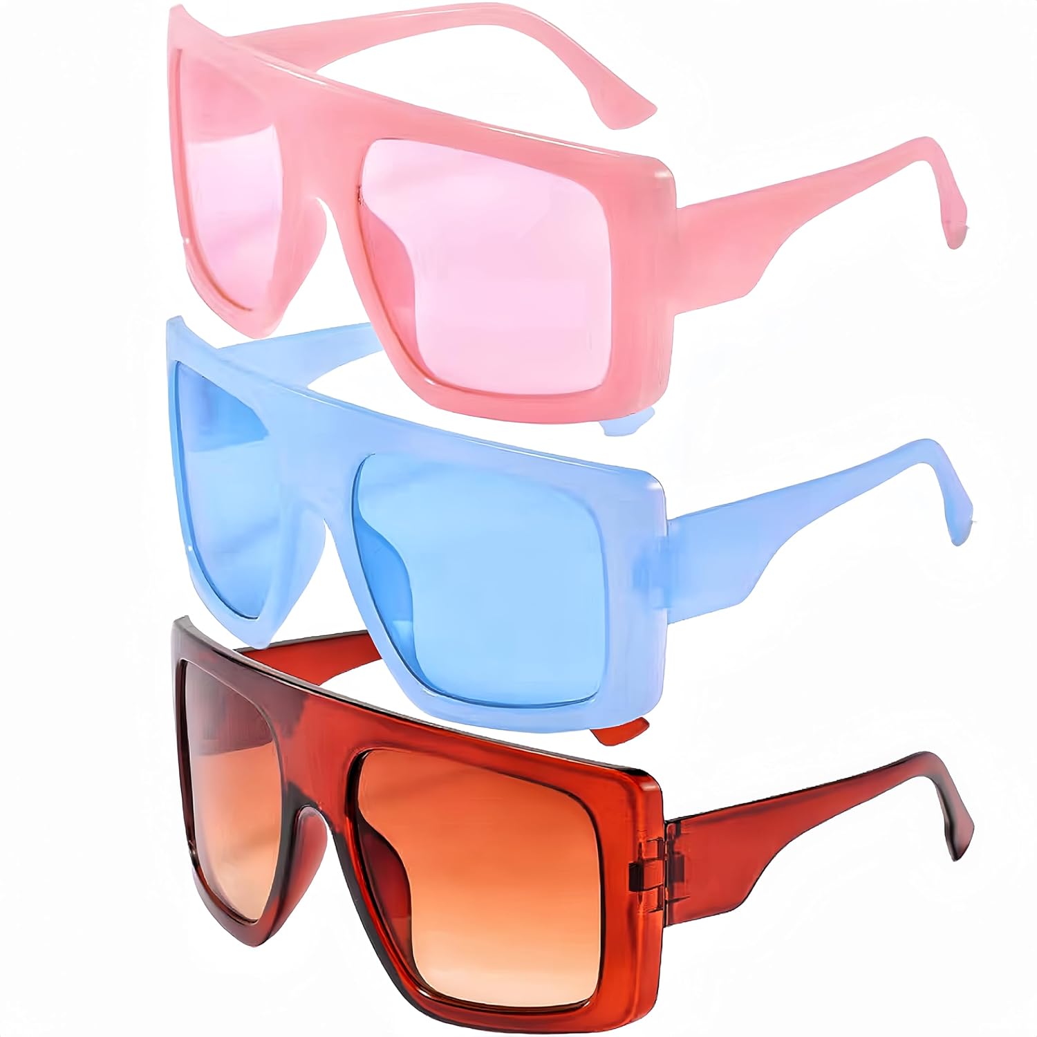 Набор из 3 квадратных солнцезащитных очков Y2K с защитой от УФ-излучения UV400 для женщин и мужчин, в стиле ретро, для пляжных вечеринок и повседневной носки NLEYANB, Pink
Набор из 3 квадратных солнцезащитных очков Y2K с защитой от УФ-излучения UV400 для женщин и мужчин, в стиле ретро, для пляжных вечеринок и повседневной носки NLEYANB, Pink