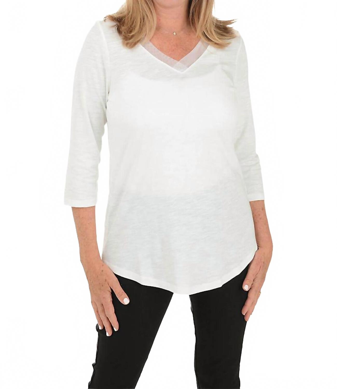 Топ из сетки с V-образным вырезом белого цвета FDJ 
Топ из сетки с V-образным вырезом белого цвета FDJ