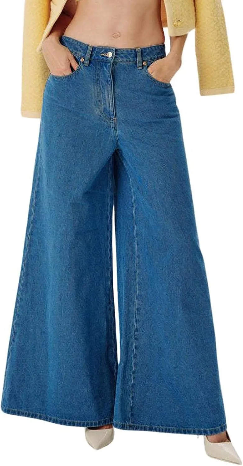 CHARTOU Женские джинсы широкие расклешенные
CHARTOU Женские джинсы широкие расклешенные