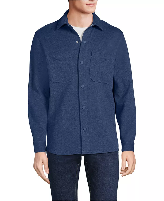 Мужская трикотажная куртка-рубашка с длинным рукавом Lands' End, синий
Мужская трикотажная куртка-рубашка с длинным рукавом Lands' End, синий
