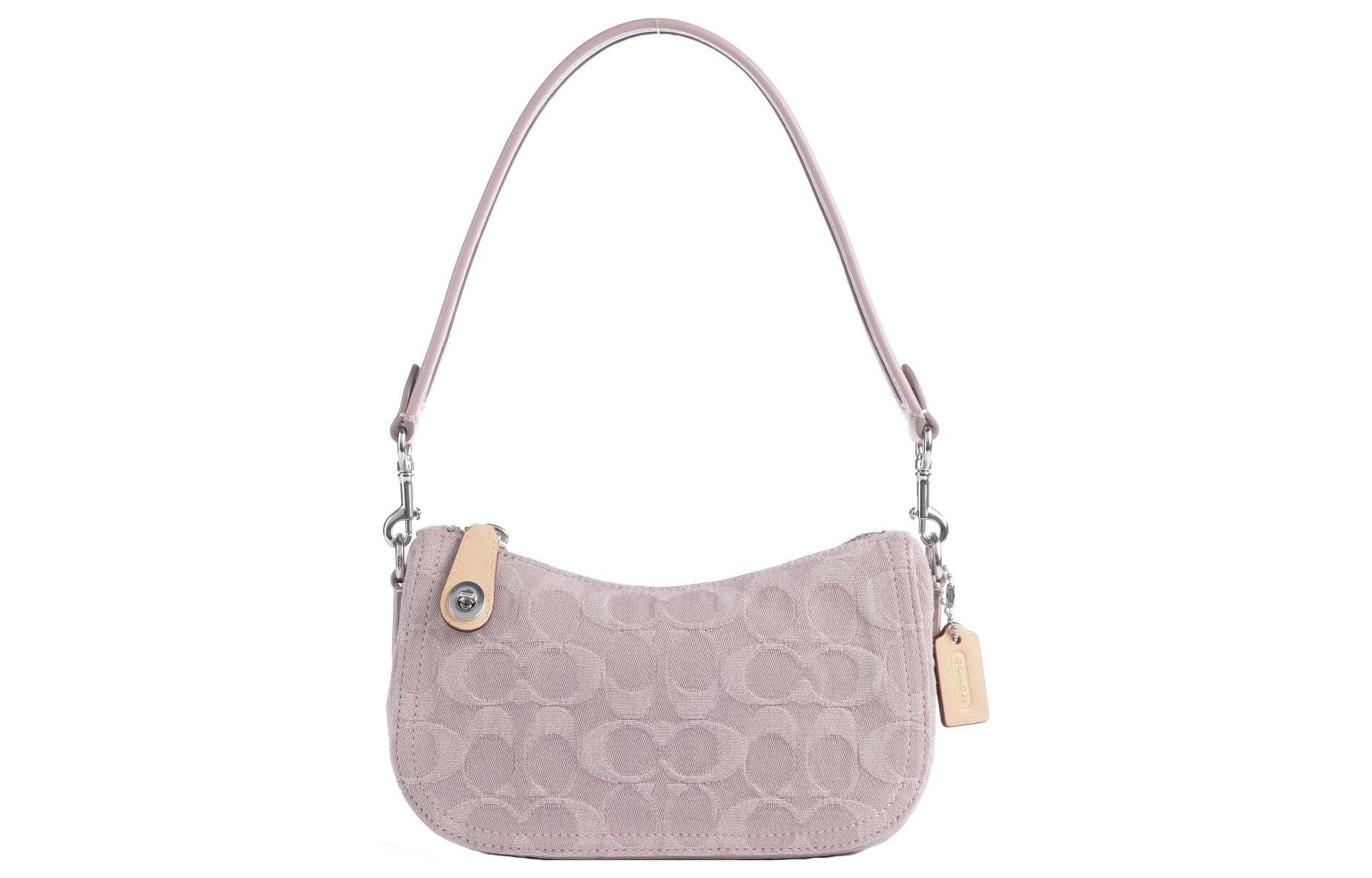 Сумка через плечо Swinger из кожи и ткани с полумесяцем седловая женская розовая COACH
Сумка через плечо Swinger из кожи и ткани с полумесяцем седловая женская розовая COACH