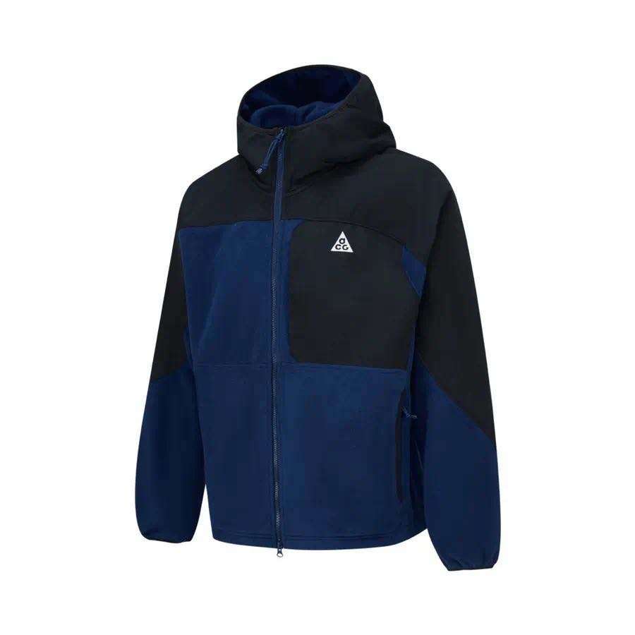 Nike Вольф Три Плюс Полная Молка Толстовка с Капюшоном Средний Слой, Black/Blue