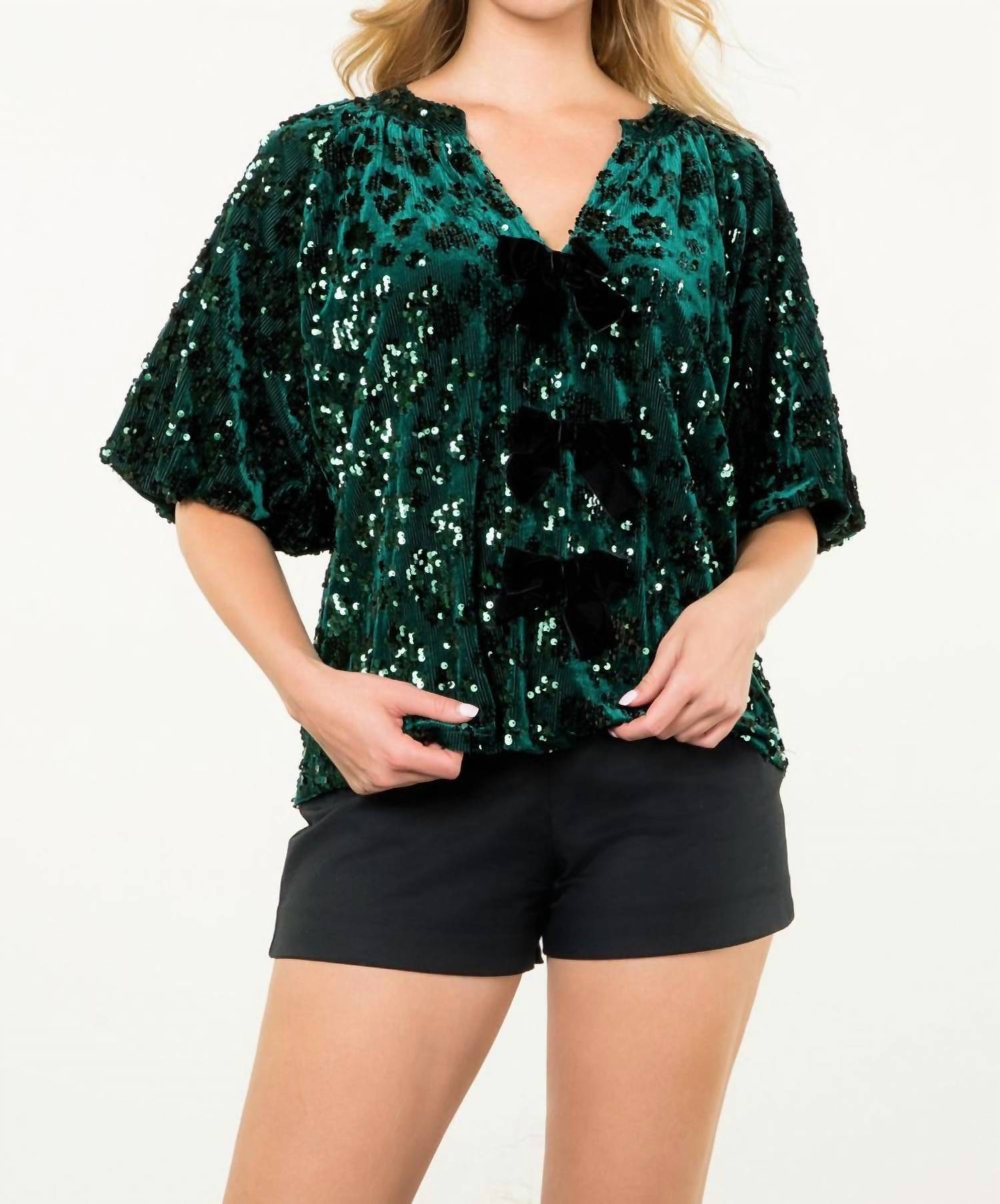 Топ Chandler Sequin Top зеленого цвета THML
Топ Chandler Sequin Top зеленого цвета THML