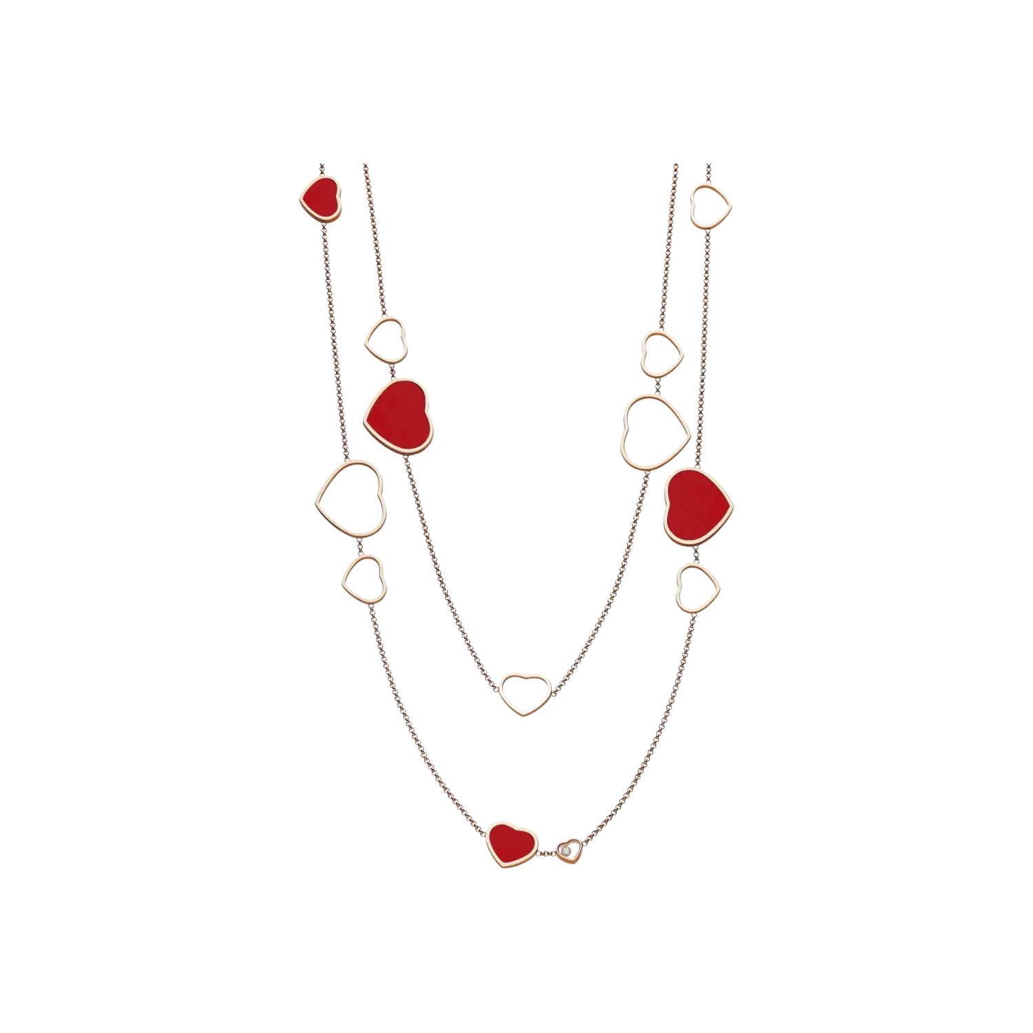 Колье Chopard Happy hearts из розового золота с бриллиантами
Колье Chopard Happy hearts из розового золота с бриллиантами