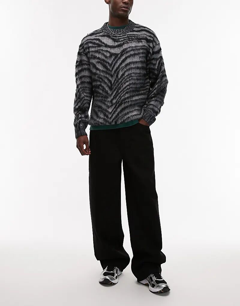 Мешковатые джинсы черного цвета Topman 
Мешковатые джинсы черного цвета Topman