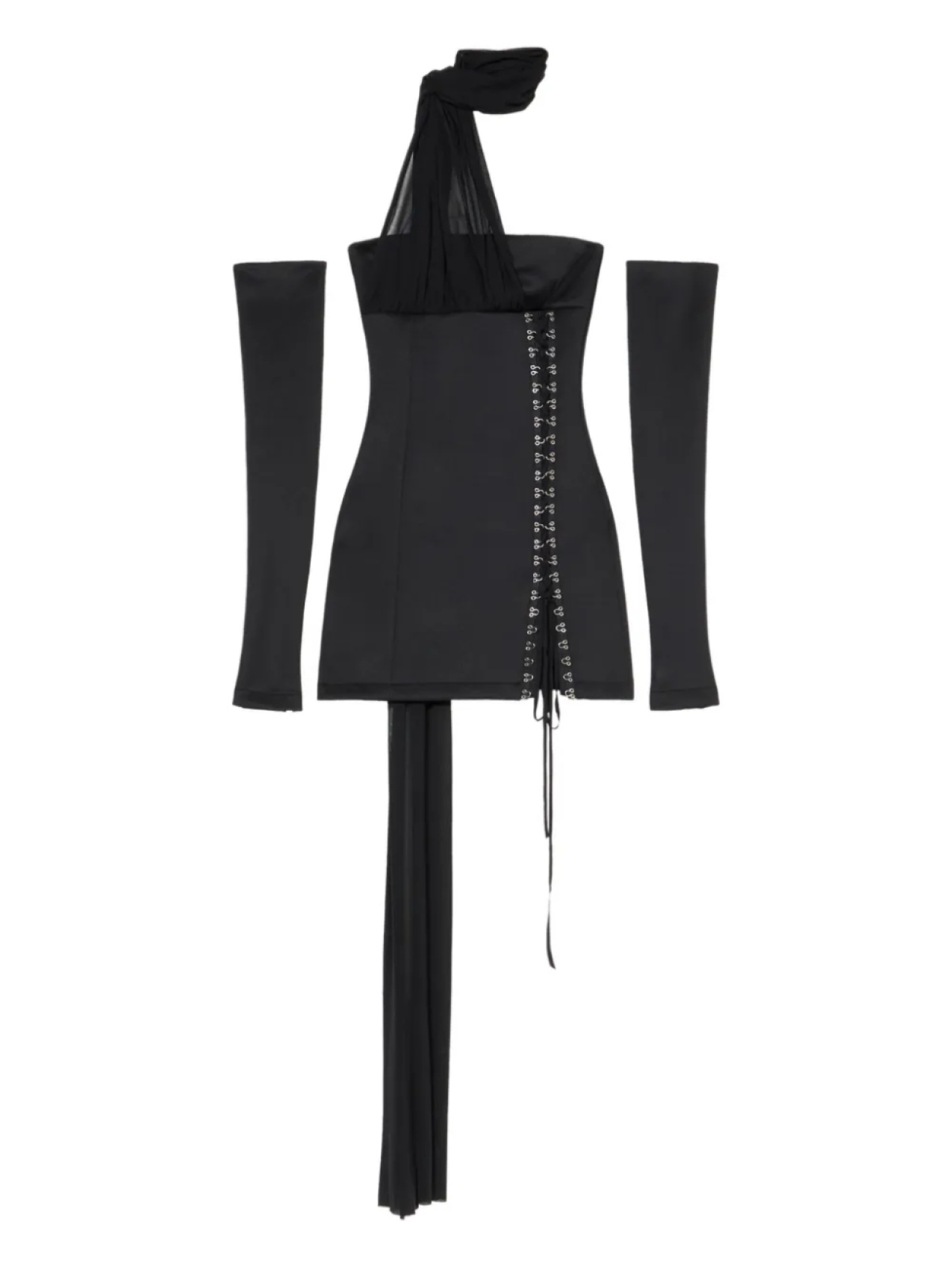 Blumarine платье мини с открытыми плечами, черный 
Blumarine платье мини с открытыми плечами, черный