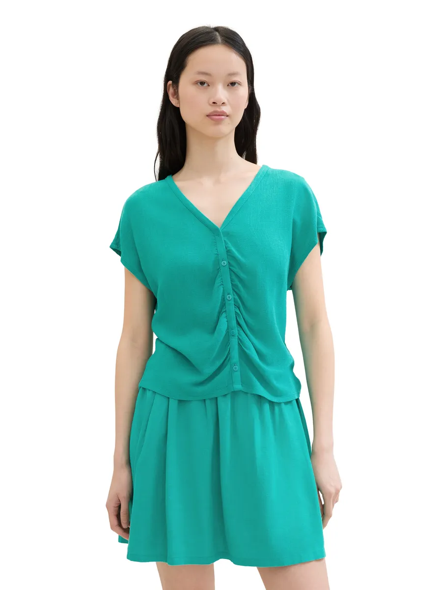 TOM TAILOR джинсовая блузка с короткими рукавами, планкой на пуговицах и рюшами Tom Tailor Denim, зеленый
TOM TAILOR джинсовая блузка с короткими рукавами, планкой на пуговицах и рюшами Tom Tailor Denim, зеленый