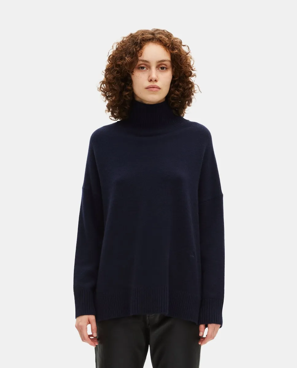 Кашемировый джемпер с высоким воротником The Kooples, темно-синий
Кашемировый джемпер с высоким воротником The Kooples, темно-синий