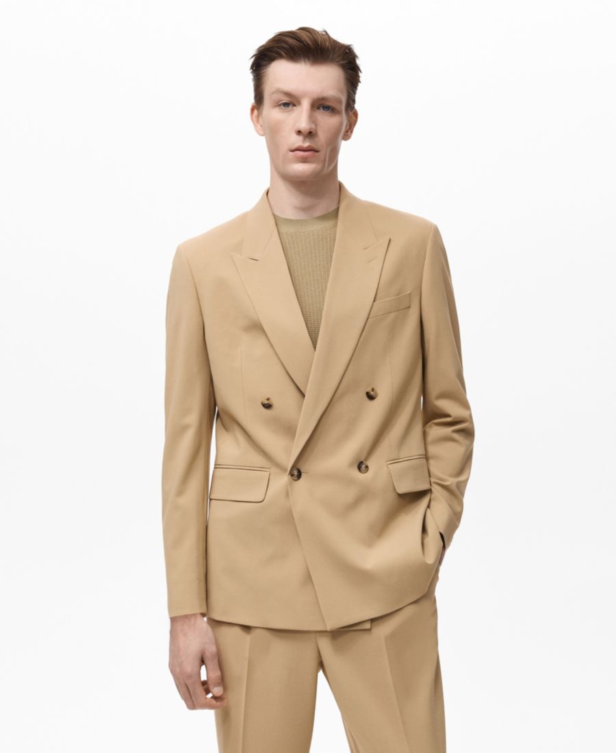 Мужской двубортный пиджак Boston Regular-Fit MANGO, Beige
Мужской двубортный пиджак Boston Regular-Fit MANGO, Beige