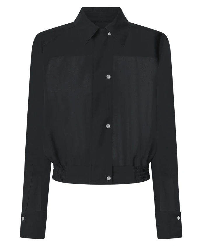 Черная рубашка-бомбер из жоржета Pinko, черный
Черная рубашка-бомбер из жоржета Pinko, черный