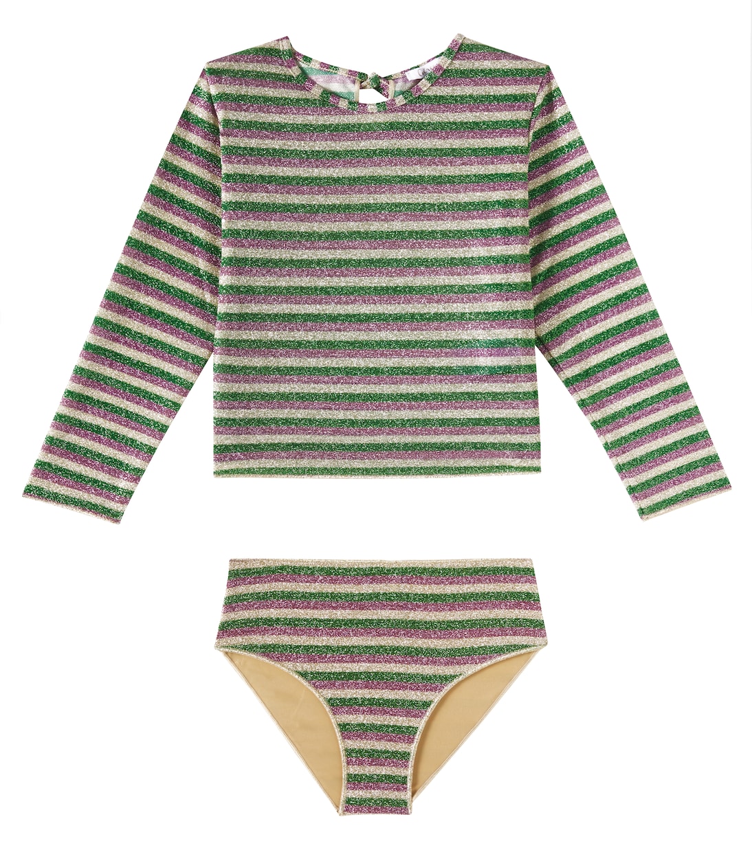 Полосатый топ-рашгард и комплект бикини Oséree Kids, разноцветный
Полосатый топ-рашгард и комплект бикини Oséree Kids, разноцветный