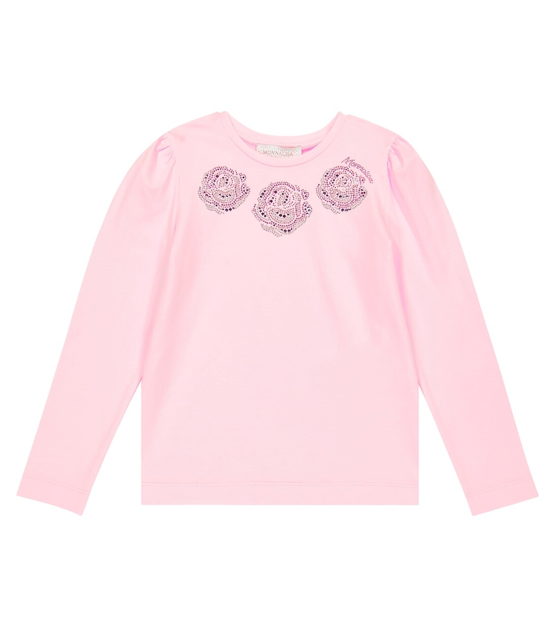 Футболка из смесового хлопкового джерси с принтом Monnalisa, розовый 
Футболка из смесового хлопкового джерси с принтом Monnalisa, розовый