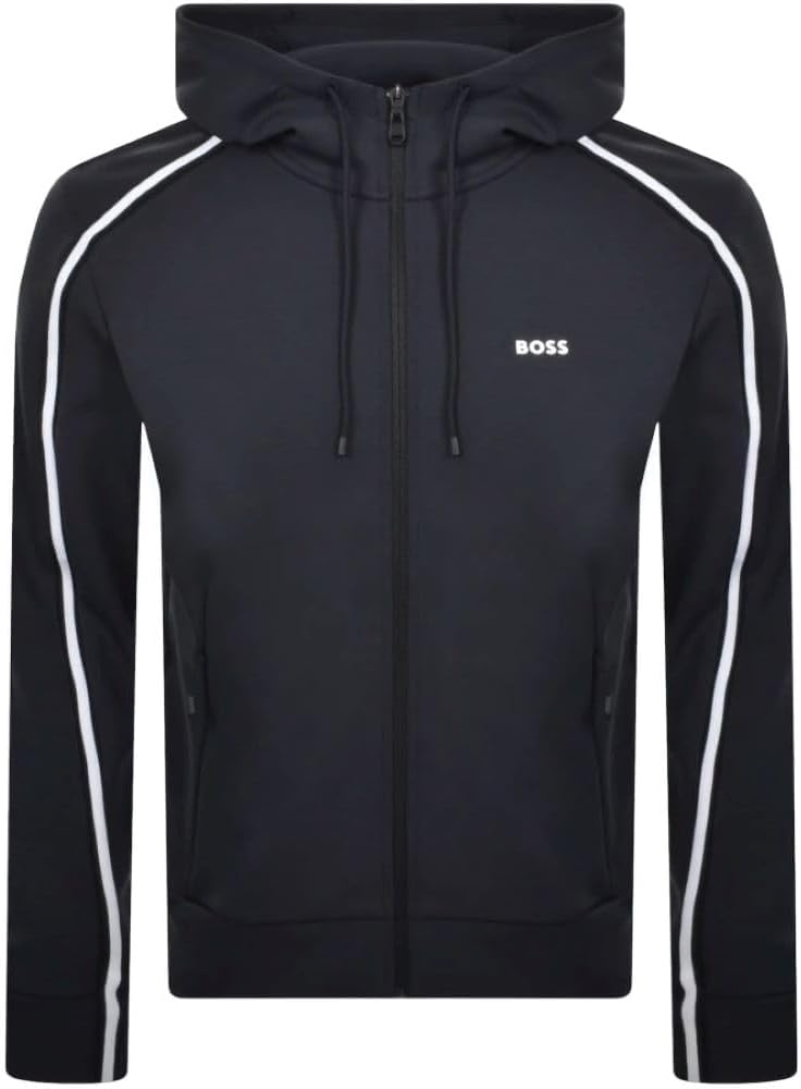 Мужская толстовка Hugo Boss Saggy 1 с застежкой-молнией, синяя 
Мужская толстовка Hugo Boss Saggy 1 с застежкой-молнией, синяя