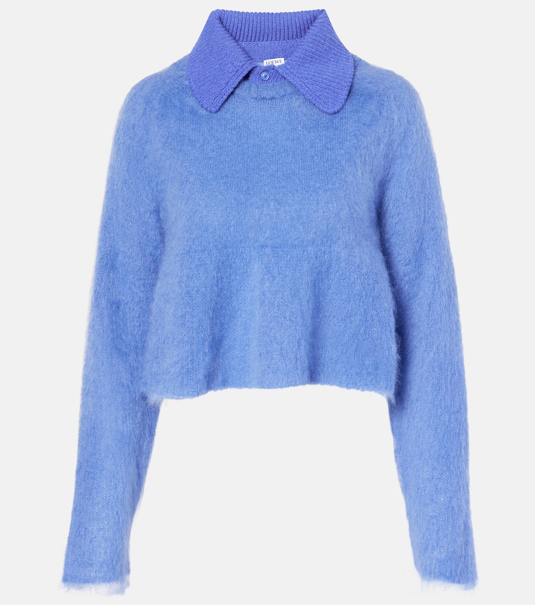 Свитер из смесовой мохеровой пряжи Loewe, синий
Свитер из смесовой мохеровой пряжи Loewe, синий