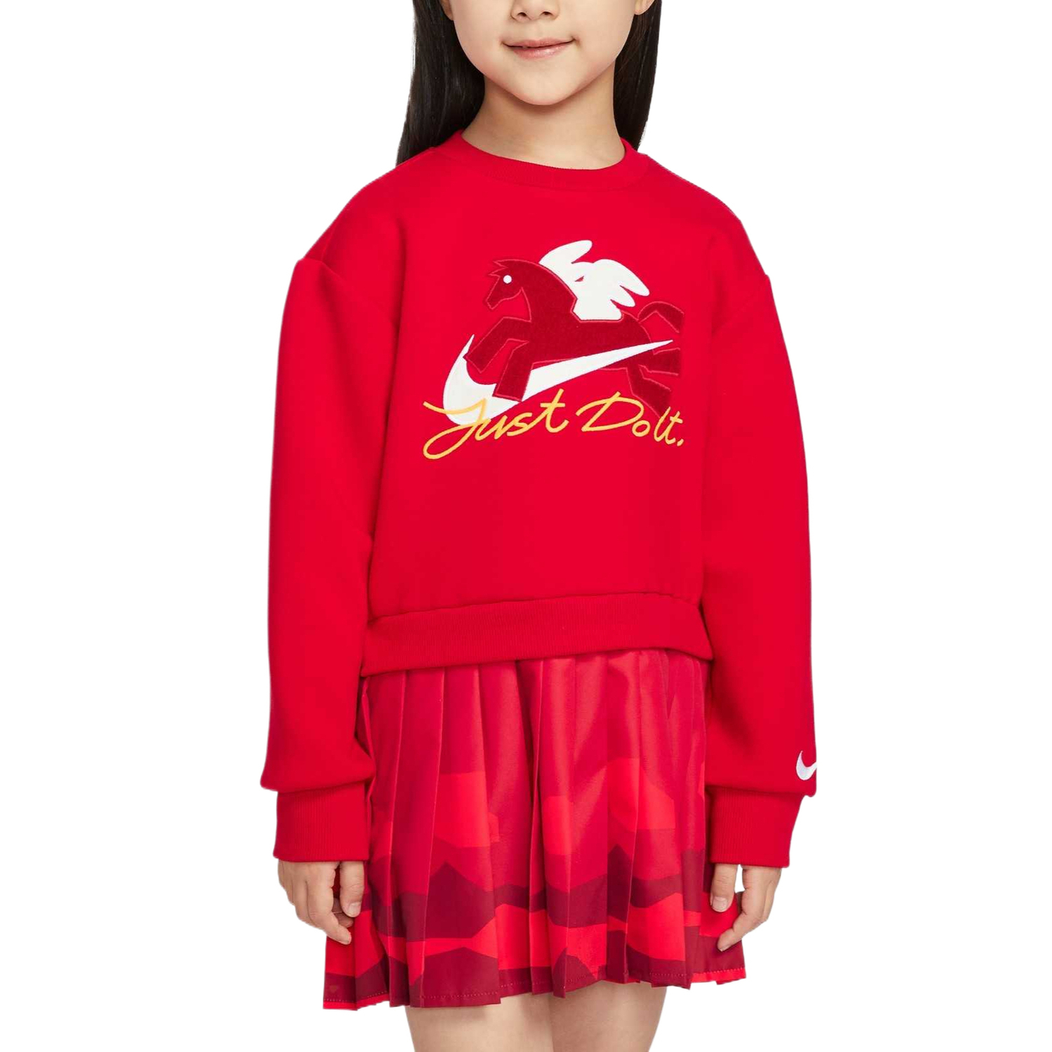 Детское платье с круглым вырезом, умеренно короткое Nike, university красный
Детское платье с круглым вырезом, умеренно короткое Nike, university красный
