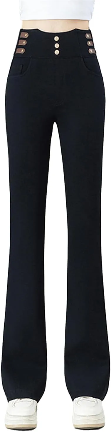 Женские джинсы с высокой талией и прямыми штанинами, утепленные флисом
Женские джинсы с высокой талией и прямыми штанинами, утепленные флисом