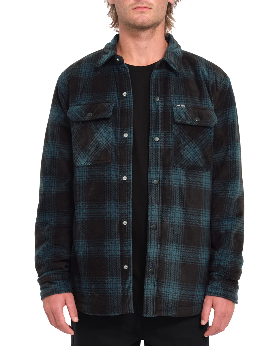 Мужская рубашка классического кроя с клетчатым принтом Volcom, черный 
Мужская рубашка классического кроя с клетчатым принтом Volcom, черный