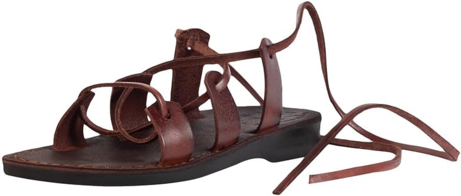 Сандалии/шлепанцы Holy Land Market из кожи/замши с библейским изображением Иисуса (модель V), мужские/женские, коричневый
Сандалии/шлепанцы Holy Land Market из кожи/замши с библейским изображением Иисуса (модель V), мужские/женские, коричневый