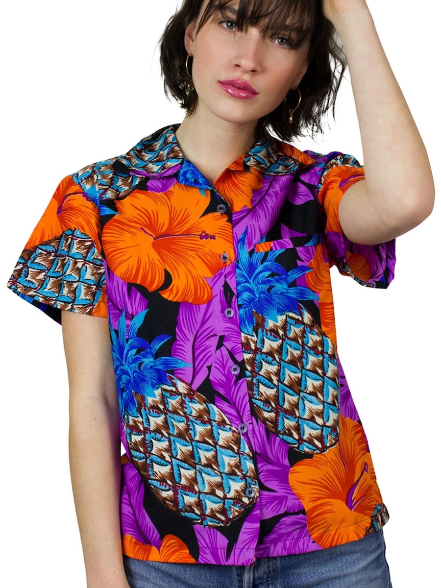 Блуза King Kameha Pineapple Hibiscus Black Line, фиолетовый
Блуза King Kameha Pineapple Hibiscus Black Line, фиолетовый