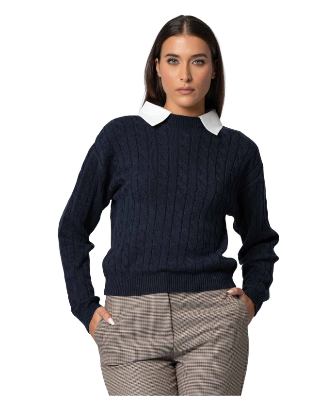 Теплый зимний свитер в рубчик Kocca, синий
Теплый зимний свитер в рубчик Kocca, синий