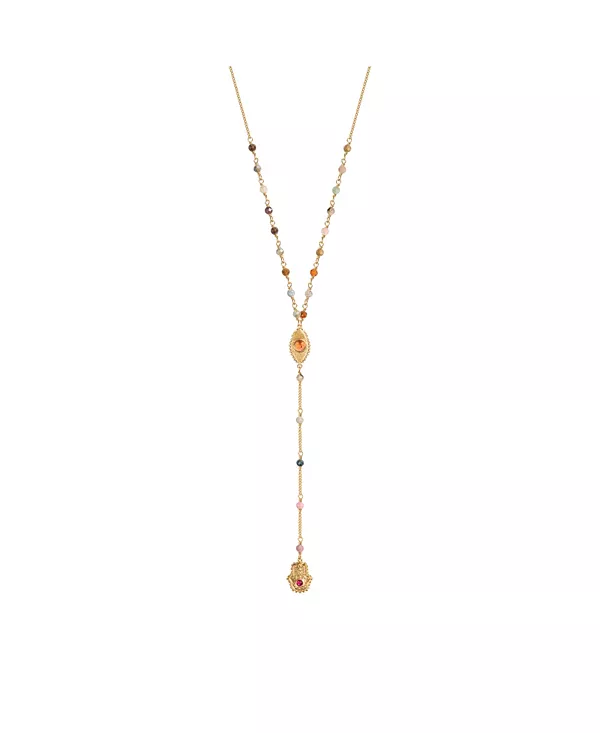 Доброжелательный дух - ожерелье-лариат с хамсой и турмалином от сглаза Karma And Luck, gold
Доброжелательный дух - ожерелье-лариат с хамсой и турмалином от сглаза Karma And Luck, gold