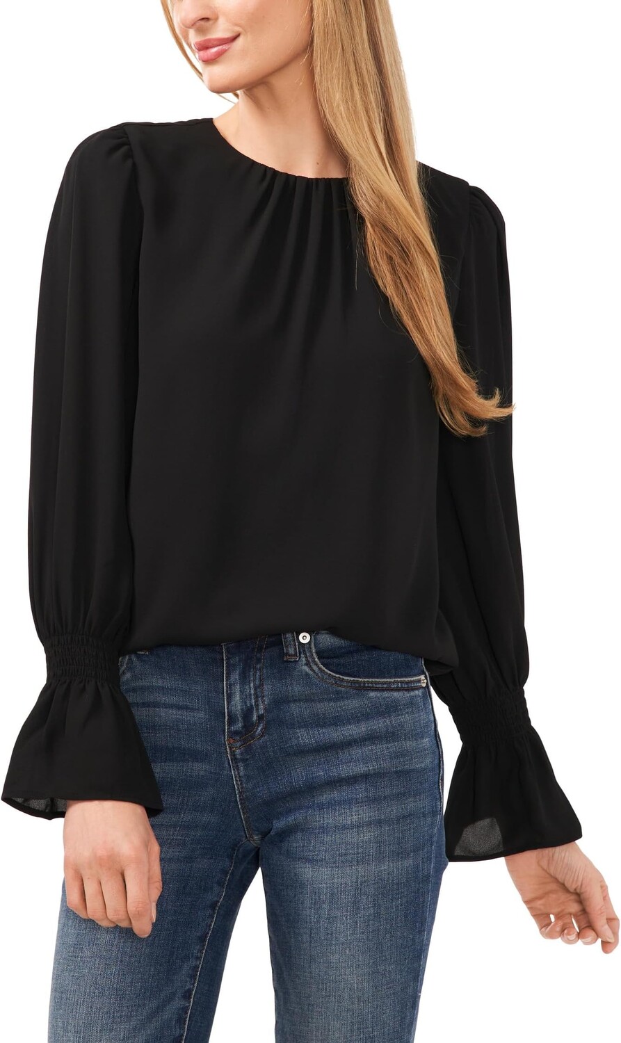 Блуза CeCe Long Sleeve Smocked Cuff Ruffle Blouse, цвет Rich Black 1
Блуза CeCe Long Sleeve Smocked Cuff Ruffle Blouse, цвет Rich Black 1