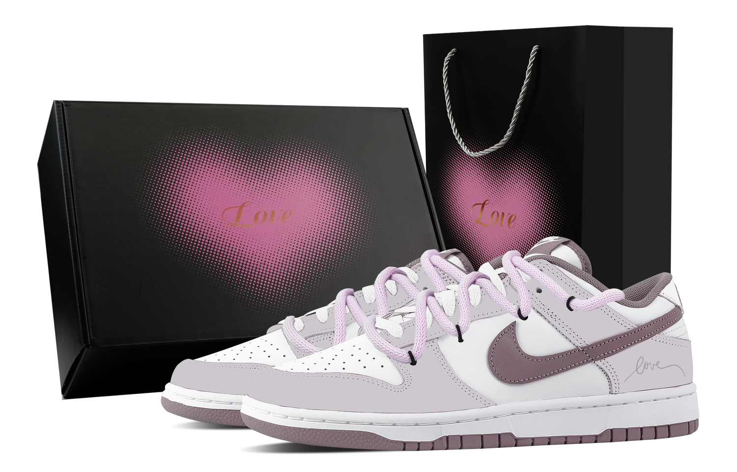 Nike Dunk Light Purple Love Letter, Heart Box устойчивые к истиранию низкие скейтборд кроссовки Unisex Purple White
Nike Dunk Light Purple Love Letter, Heart Box устойчивые к истиранию низкие скейтборд кроссовки Unisex Purple White