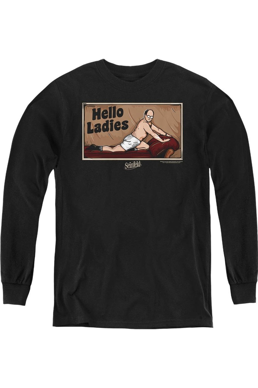 Seinfeld «Привет, дамы» молодежный худи с длинным рукавом Gildan, черный
Seinfeld «Привет, дамы» молодежный худи с длинным рукавом Gildan, черный