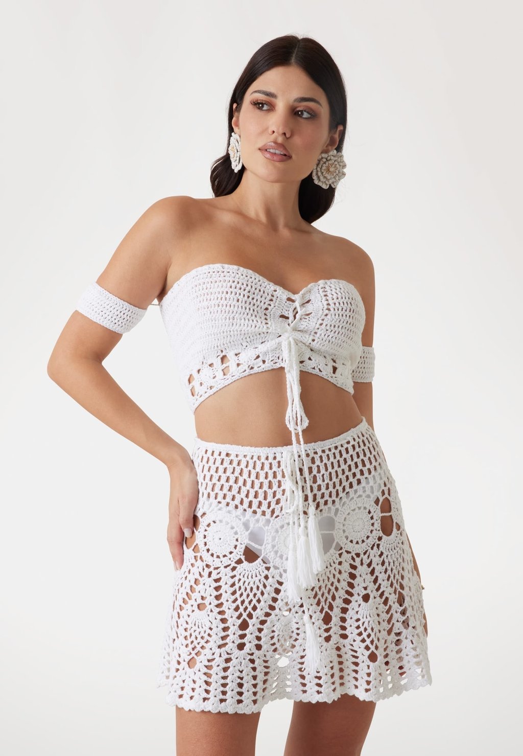 Блуза CROP Guess, белый 
Блуза CROP Guess, белый