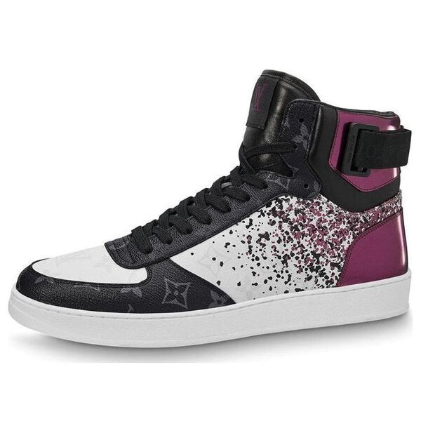 Кроссовки rivoli ankle sneakers 'metallic purple with black monogram' Louis Vuitton, белый 
Кроссовки rivoli ankle sneakers 'metallic purple with black monogram' Louis Vuitton, белый