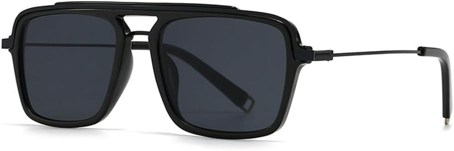 Мужские солнцезащитные очки в стиле ретро с двойной перемычкой, защита от УФ-излучения UV400, женские солнцезащитные очки с полуметаллическим оправой HDUBFY, Black Gray
Мужские солнцезащитные очки в стиле ретро с двойной перемычкой, защита от УФ-излучения UV400, женские солнцезащитные очки с полуметаллическим оправой HDUBFY, Black Gray