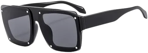 Модные квадратные солнцезащитные очки 2027 года для мужчин, большие, в стиле панк, черного цвета, солнцезащитные очки для женщин, винтажные, с заклепками MTZJH, Black
Модные квадратные солнцезащитные очки 2027 года для мужчин, большие, в стиле панк, черного цвета, солнцезащитные очки для женщин, винтажные, с заклепками MTZJH, Black