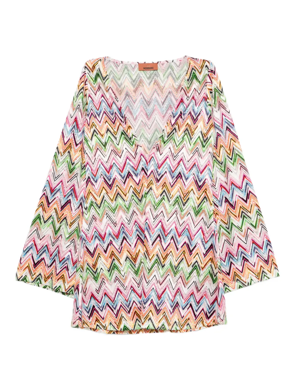 Мини-платье с V-образным вырезом и зигзагообразным узором Missoni, белый
Мини-платье с V-образным вырезом и зигзагообразным узором Missoni, белый