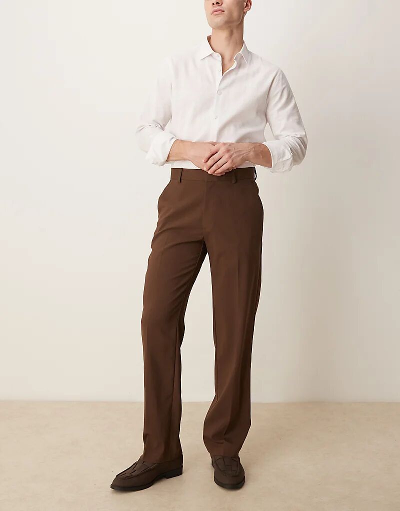 Строгие прямые брюки ASOS DESIGN коричневого цвета
Строгие прямые брюки ASOS DESIGN коричневого цвета