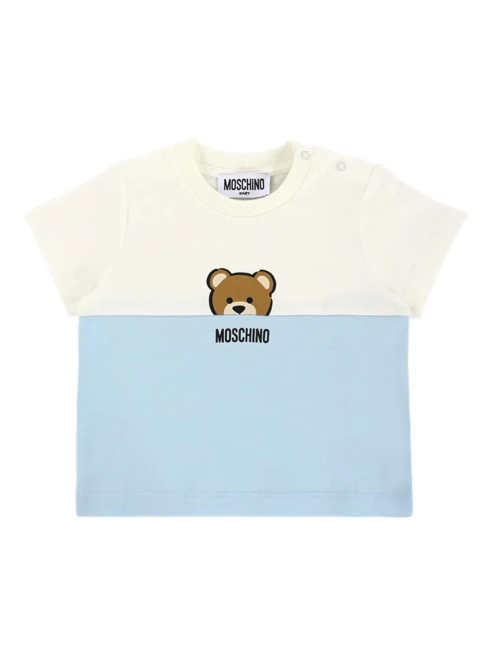 Двухцветная футболка Moschino Kids, нейтральный 
Двухцветная футболка Moschino Kids, нейтральный