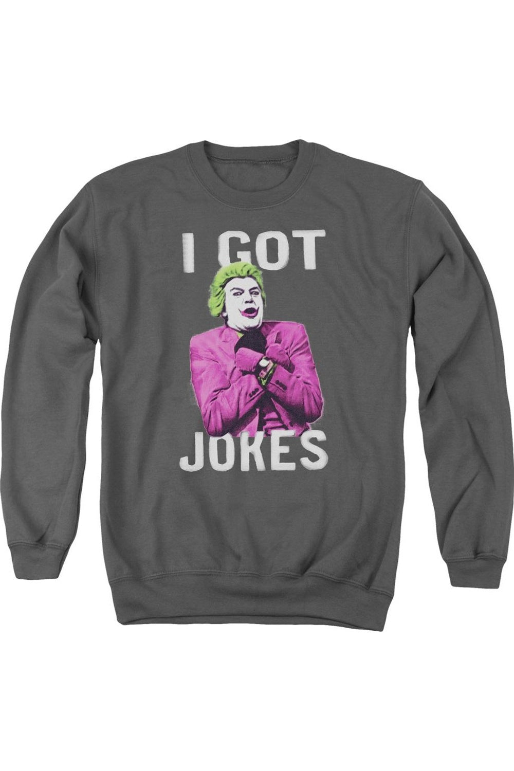 Толстовка Batman Classic Tv Got Jokes для взрослых с круглым вырезом Gildan, цвет charcoal
Толстовка Batman Classic Tv Got Jokes для взрослых с круглым вырезом Gildan, цвет charcoal