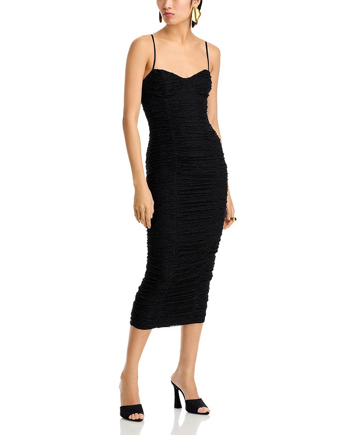 Платье миди с кружевом Tosca с оборками AFRM, черный
Платье миди с кружевом Tosca с оборками AFRM, черный