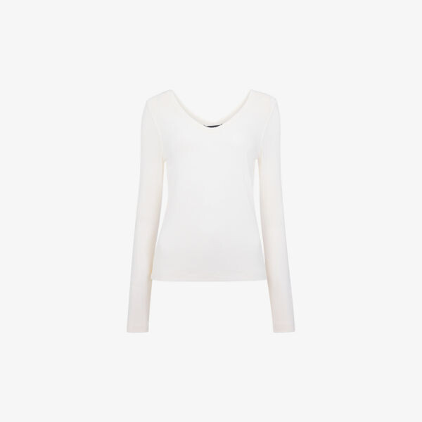 Облегающий топ с длинными рукавами из эластичной ткани в рубчик Whistles, бежевый
Облегающий топ с длинными рукавами из эластичной ткани в рубчик Whistles, бежевый