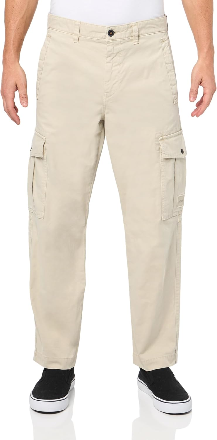 BOSS Мужские хлопковые эластичные карго-штаны, Navajo Cream
BOSS Мужские хлопковые эластичные карго-штаны, Navajo Cream