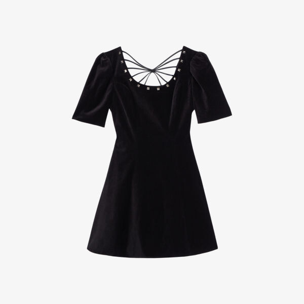 Мини-Платье из хлопка с круглым вырезом, украшенное заклепками The Kooples, черный
Мини-Платье из хлопка с круглым вырезом, украшенное заклепками The Kooples, черный