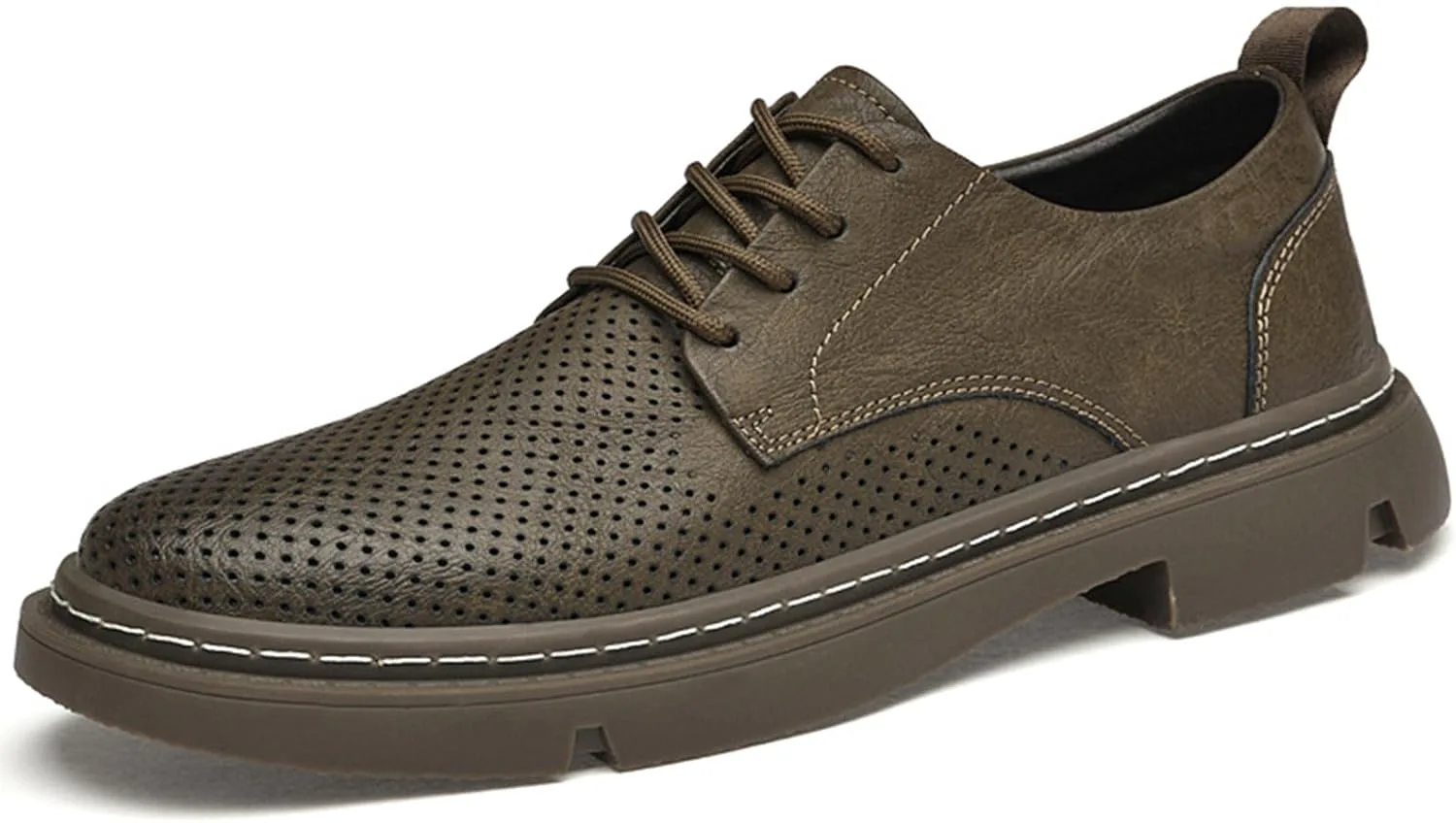 Мужские кожаные оксфорды на плоской подошве, удобные, противоскользящие, с эластичной шнуровкой, легкие, низкие, для ходьбы, работы, путешествий и повседневной носки Crepuscute, хаки
Мужские кожаные оксфорды на плоской подошве, удобные, противоскользящие, с эластичной шнуровкой, легкие, низкие, для ходьбы, работы, путешествий и повседневной носки Crepuscute, хаки