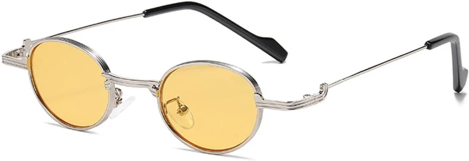 Ретро уникальные овальные солнцезащитные очки в металлической оправе для женщин, модные, с прозрачными линзами Ocean, защита от УФ-излучения UV400, модные для мужчин, в стиле панк UATXTAU, Silver Yellow
Ретро уникальные овальные солнцезащитные очки в металлической оправе для женщин, модные, с прозрачными линзами Ocean, защита от УФ-излучения UV400, модные для мужчин, в стиле панк UATXTAU, Silver Yellow